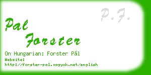 pal forster business card